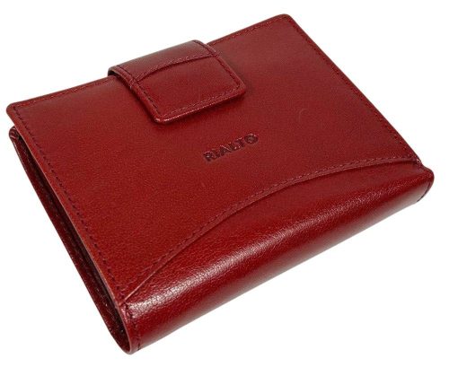  Červená kožená peňaženka Rialto s komplexným remienkom