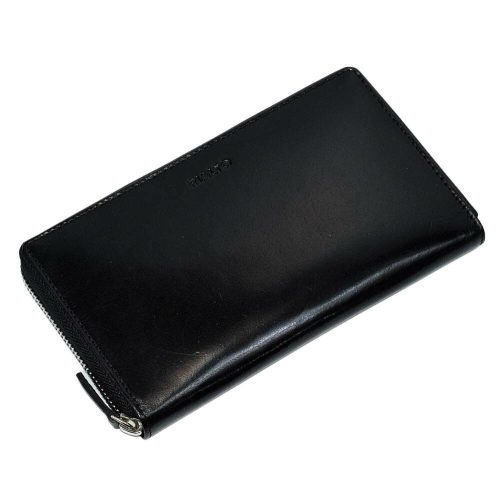  Veľká čierna kožená peňaženka Rialto