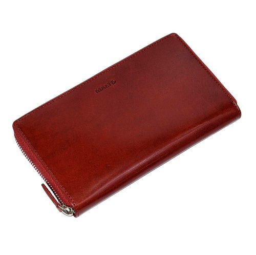  Veľká červená kožená peňaženka Rialto