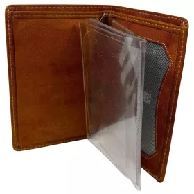    Hnedá pánska kožená peňaženka Rialto so skrytým držiakom na karty, kufrík