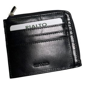    Komplexný remienok Rialto, čierny kožený držiak na karty