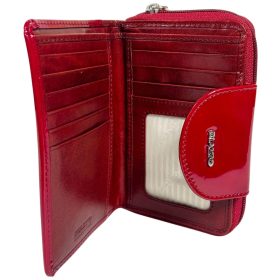  Červená lakovaná peňaženka Giudi s klipom