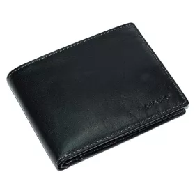    Čierna pánska kožená peňaženka Rialto 12,5 cm × 9,5 cm