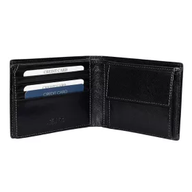    Čierna pánska kožená peňaženka Rialto 12,5 cm × 9,5 cm