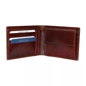    Pánska tmavohnedá kožená peňaženka Rialto 12 cm × 9,5 cm