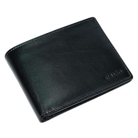  Čierna pánska kožená peňaženka Rialto 12 cm × 9,5 cm