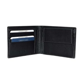  Čierna pánska kožená peňaženka Rialto 12 cm × 9,5 cm