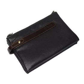    Rialto talianska pánska tmavohnedá kožená taška do auta 22,5×13,5 cm