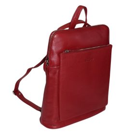    Rialto taliansky veľký dámsky tmavočervený kožený ruksak 36 x 29 cm