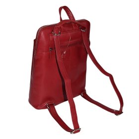    Rialto taliansky veľký dámsky tmavočervený kožený ruksak 36 x 29 cm