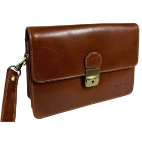    Rialto talianska pánska tmavohnedá kožená taška do auta, priečinok, držiak na dokumenty 22×14,5 cm