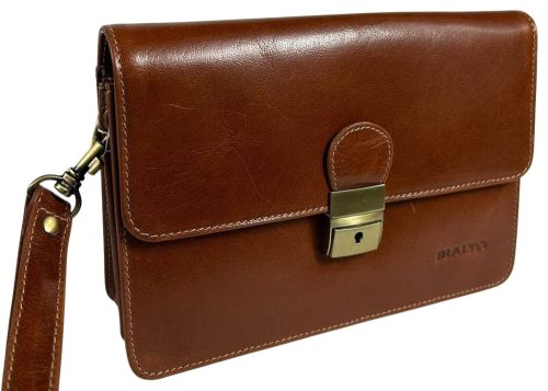  Rialto talianska pánska tmavohnedá kožená taška do auta, priečinok, držiak na dokumenty 22×14,5 cm