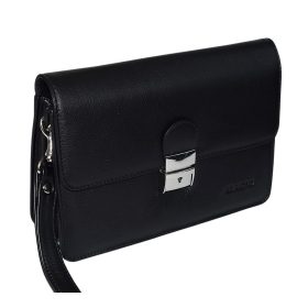    Rialto talianska pánska čierna kožená taška do auta, priečinok, držiak na spisy 22×14,5 cm