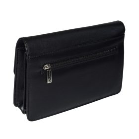    Rialto talianska pánska čierna kožená taška do auta, priečinok, držiak na spisy 22×14,5 cm