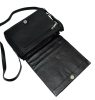  Dámska čierna kožená kabelka Rialto, taška cez rameno 24×18 cm