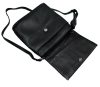  Dámska čierna kožená kabelka Rialto, taška cez rameno 23,5×24 cm