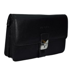    Rialto talianska pánska čierna kožená taška do auta, priečinok, držiak na spisy 22×14,5 cm