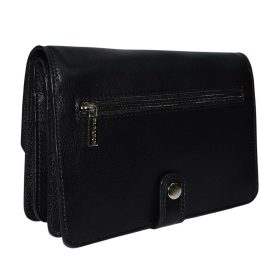    Rialto talianska pánska čierna kožená taška do auta, priečinok, držiak na spisy 22×14,5 cm