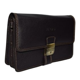    Rialto talianska pánska tmavohnedá kožená taška do auta, priečinok, držiak na dokumenty 22×14,5 cm