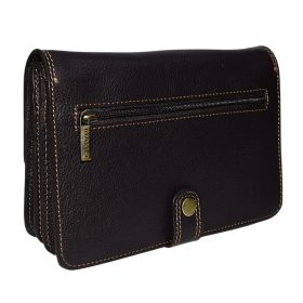    Rialto talianska pánska tmavohnedá kožená taška do auta, priečinok, držiak na dokumenty 22×14,5 cm