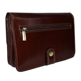    Rialto talianska pánska hnedá kožená taška do auta, priečinok, držiak na spisy 22×14,5 cm