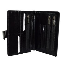    Rialto talianska pánska čierna kožená taška do auta, priečinok, držiak na dokumenty 22×15 cm