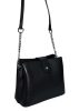  Dámska malá čierna kožená kabelka Rialto, taška cez rameno 21,5×17 cm