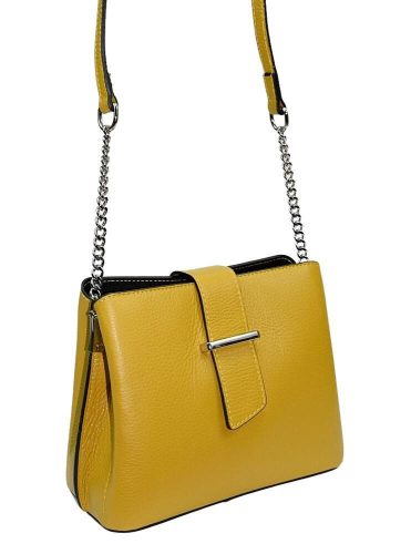  Dámska malá okrová kožená kabelka Rialto, taška cez rameno 21,5×17 cm