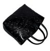  Talianska dámska čierna vzorovaná kožená kabelka Rialto, taška cez rameno 34×23 cm