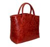  Rialto talianska dámska červená vzorovaná kožená kabelka, taška cez rameno 34×23 cm