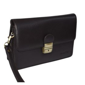    Rialto talianska pánska tmavohnedá kožená taška do auta, priečinok, držiak na dokumenty 22×14,5 cm