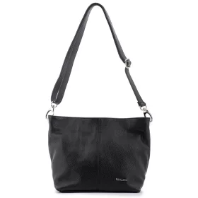    Dámska čierna kožená kabelka Rialto, taška cez rameno 20×23 cm