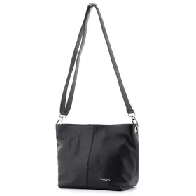    Dámska čierna kožená kabelka Rialto, taška cez rameno 20×23 cm