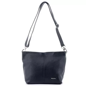    Dámska čierna kožená kabelka Rialto, taška cez rameno 20×23 cm