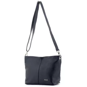    Dámska čierna kožená kabelka Rialto, taška cez rameno 20×23 cm