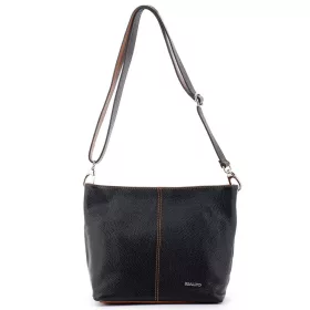    Dámska čierna kožená kabelka Rialto, taška cez rameno 20×23 cm