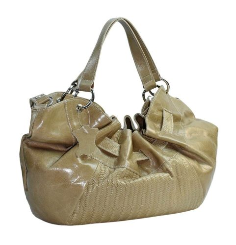  Rialto talianska béžová dámska kožená taška cez rameno 40x24,5 cm