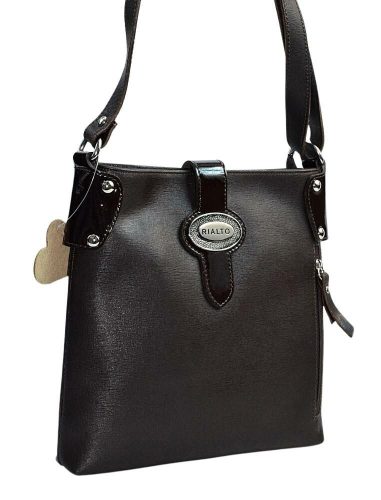  Rialto talianska hnedá dámska kožená taška cez rameno 26x27 cm