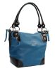  Rialto modrá talianska kožená dámska taška cez rameno 22 x 23,5 cm
