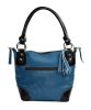  Rialto modrá talianska kožená dámska taška cez rameno 22 x 23,5 cm