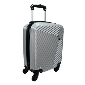    Nosorožec striebornej farby, tvrdostenný, kabínový kufor Wizzair, Ryanair 40 cm