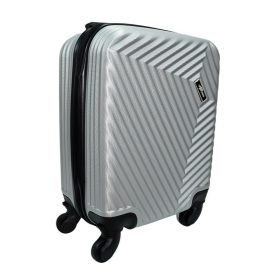    Nosorožec striebornej farby, tvrdostenný, kabínový kufor Wizzair, Ryanair 40 cm