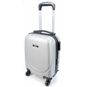    Nosorožec striebornej farby, tvrdostenný, kabínový kufor Wizzair, Ryanair 40 cm