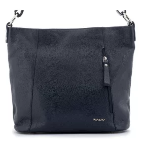    Dámska čierna kožená kabelka Rialto, taška cez rameno 20×23 cm