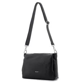    Dámska čierna kožená kabelka Rialto, taška cez rameno 20×23 cm