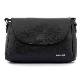    Dámska čierna kožená kabelka Rialto, taška cez rameno 20×23 cm