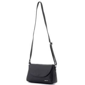    Dámska čierna kožená kabelka Rialto, taška cez rameno 20×23 cm