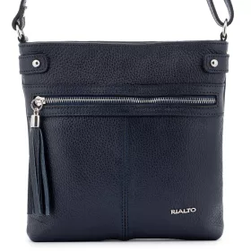    Dámska čierna kožená kabelka Rialto, taška cez rameno 20×23 cm