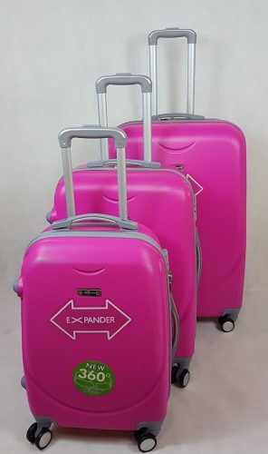 Súprava tvrdostenných kufrov Rhino expander v ružovej farbe