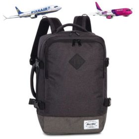    Peterson Wizzair, sivá palubná taška Ryanair, batoh 39 x 25 x 19,5 cm